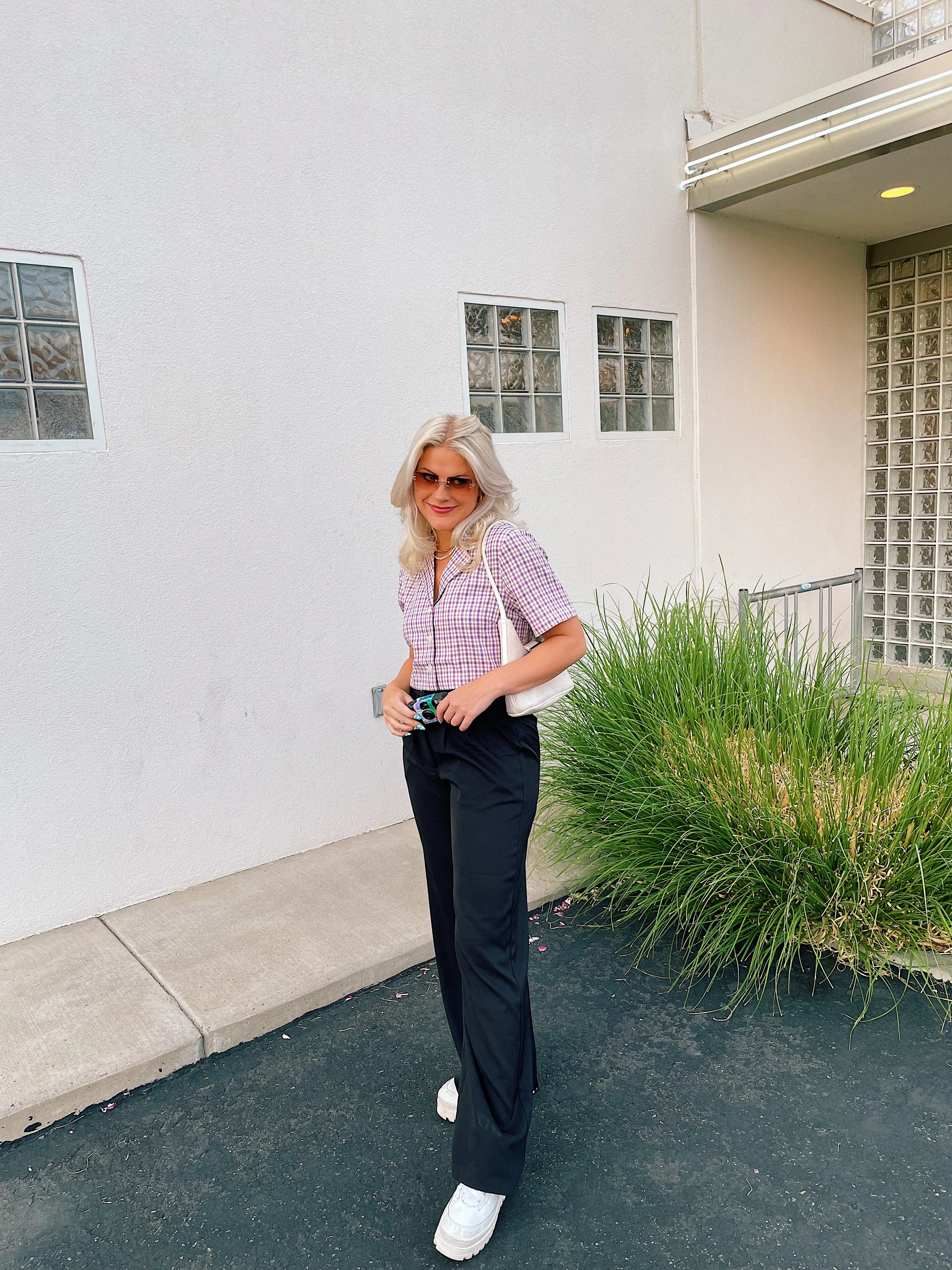 Vintage Summer Checked Top// Orchid