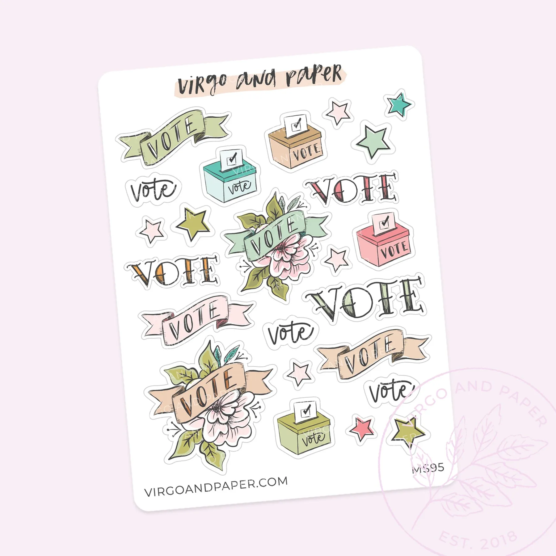Vote Mini Sheet of Planner Stickers