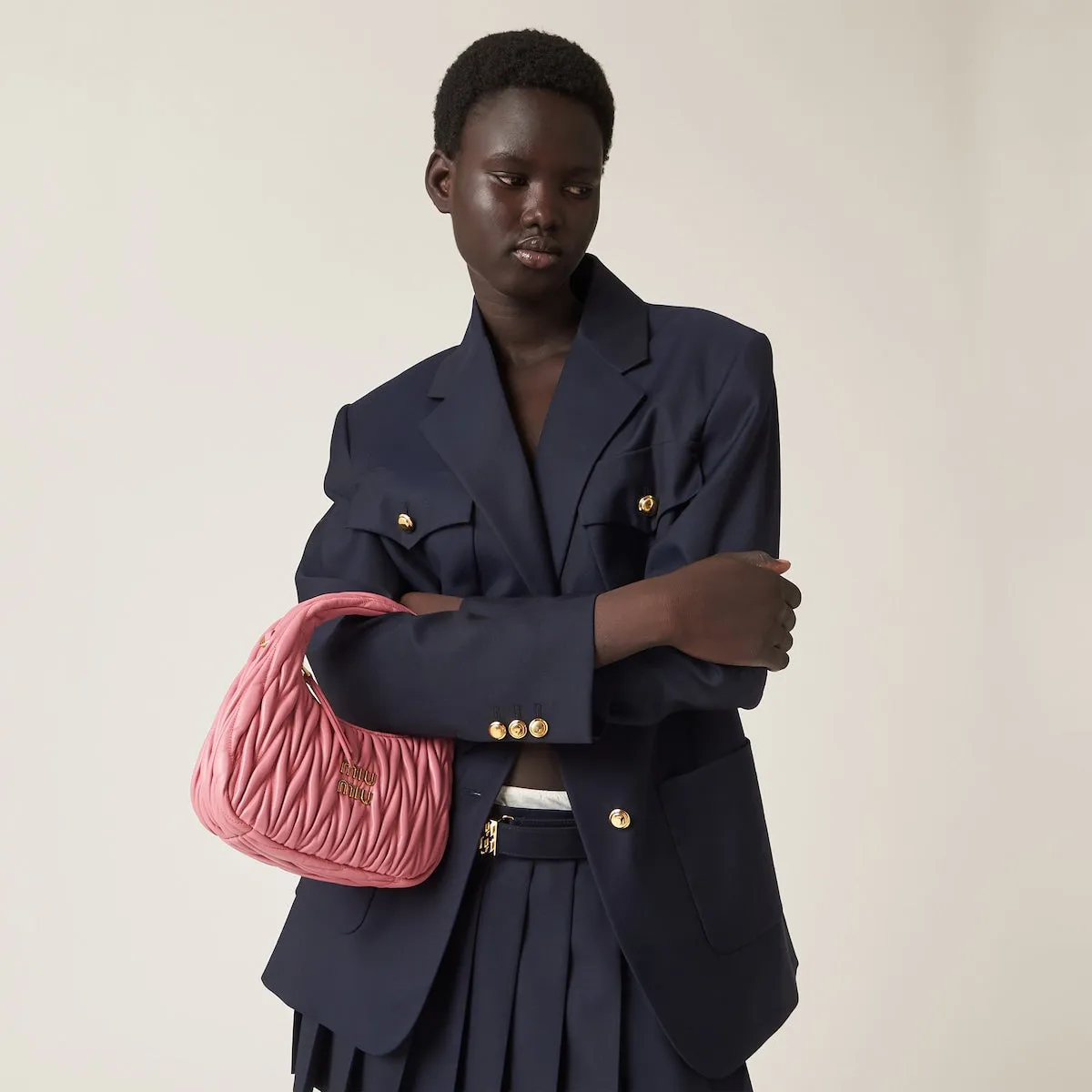 Wander Matelassé Nappa Leather Hobo Bag