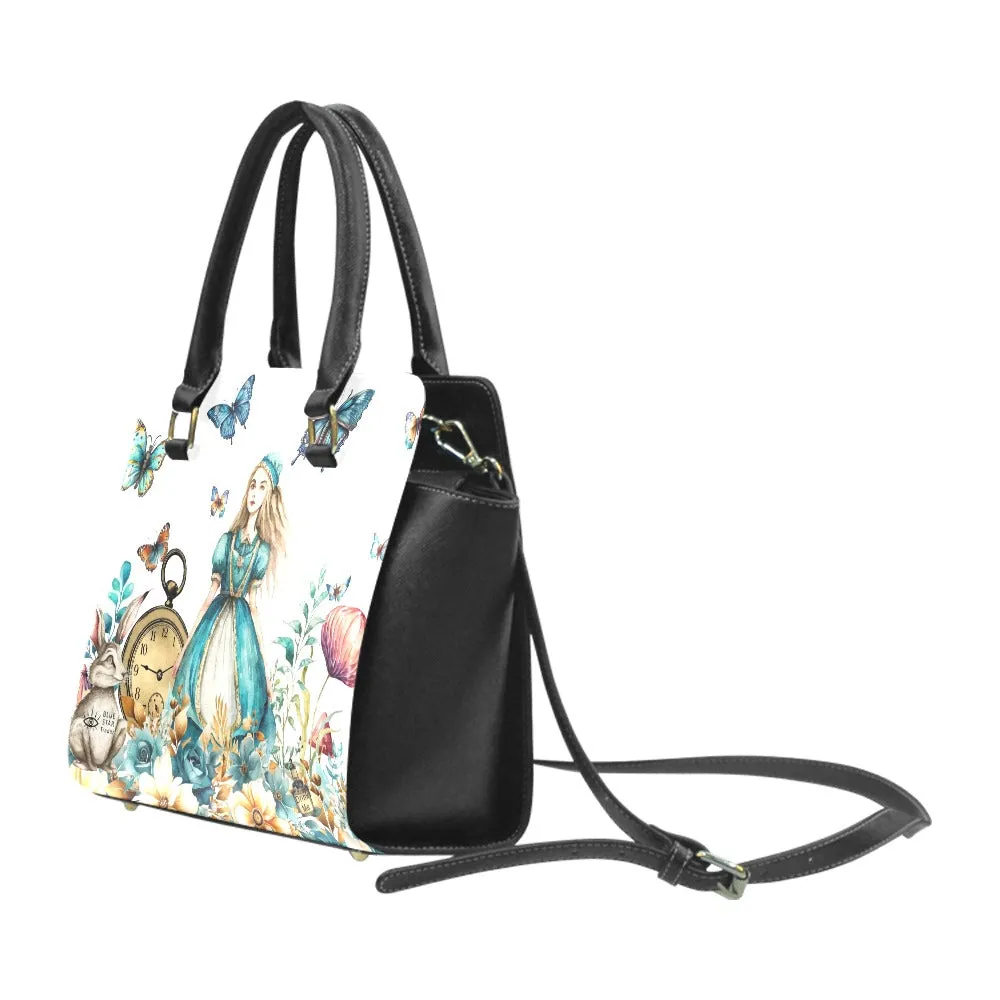 White Alice In Wonderland #21 Rivet Shoulder Bag