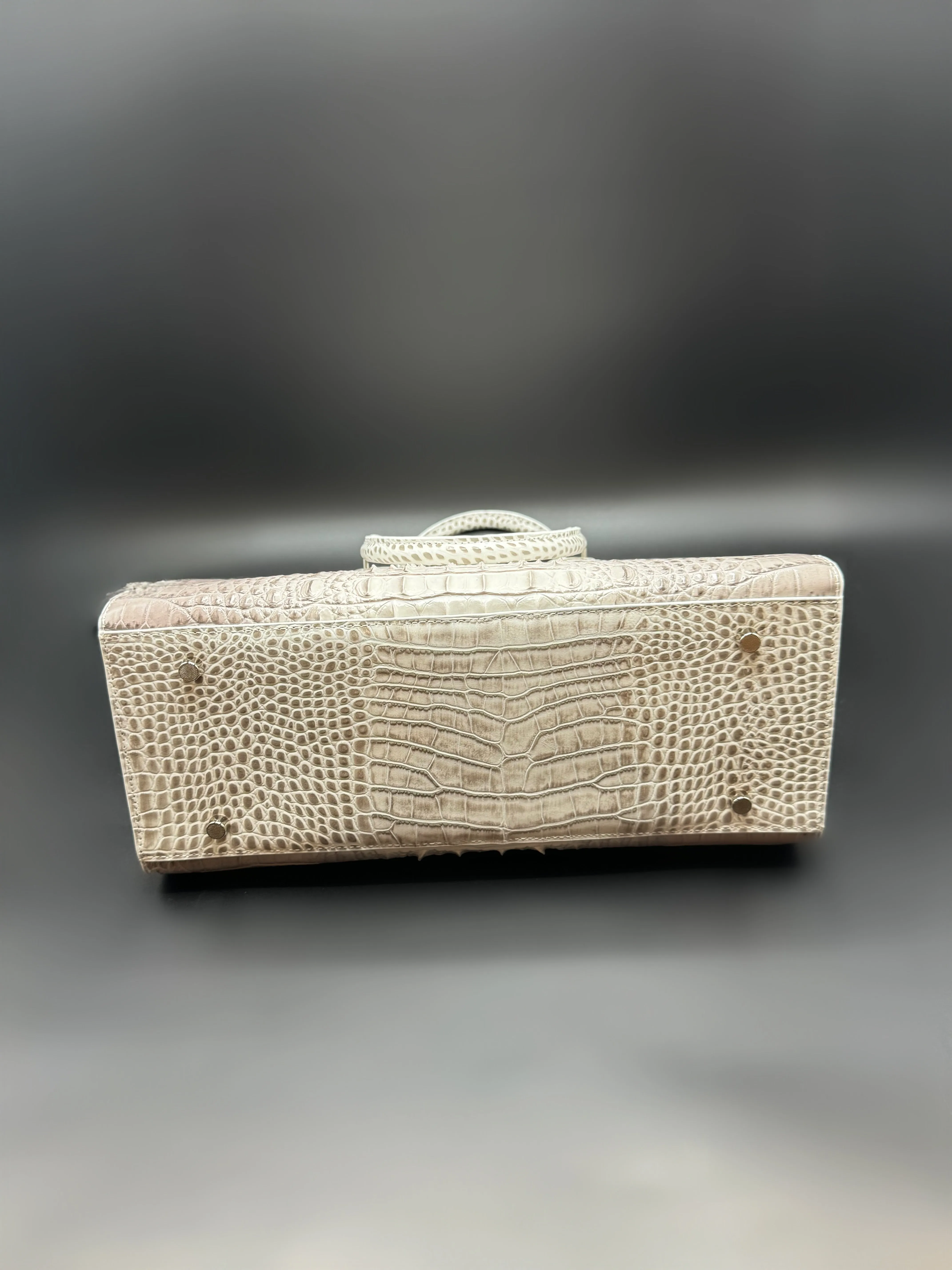White Croc Embossed Tote