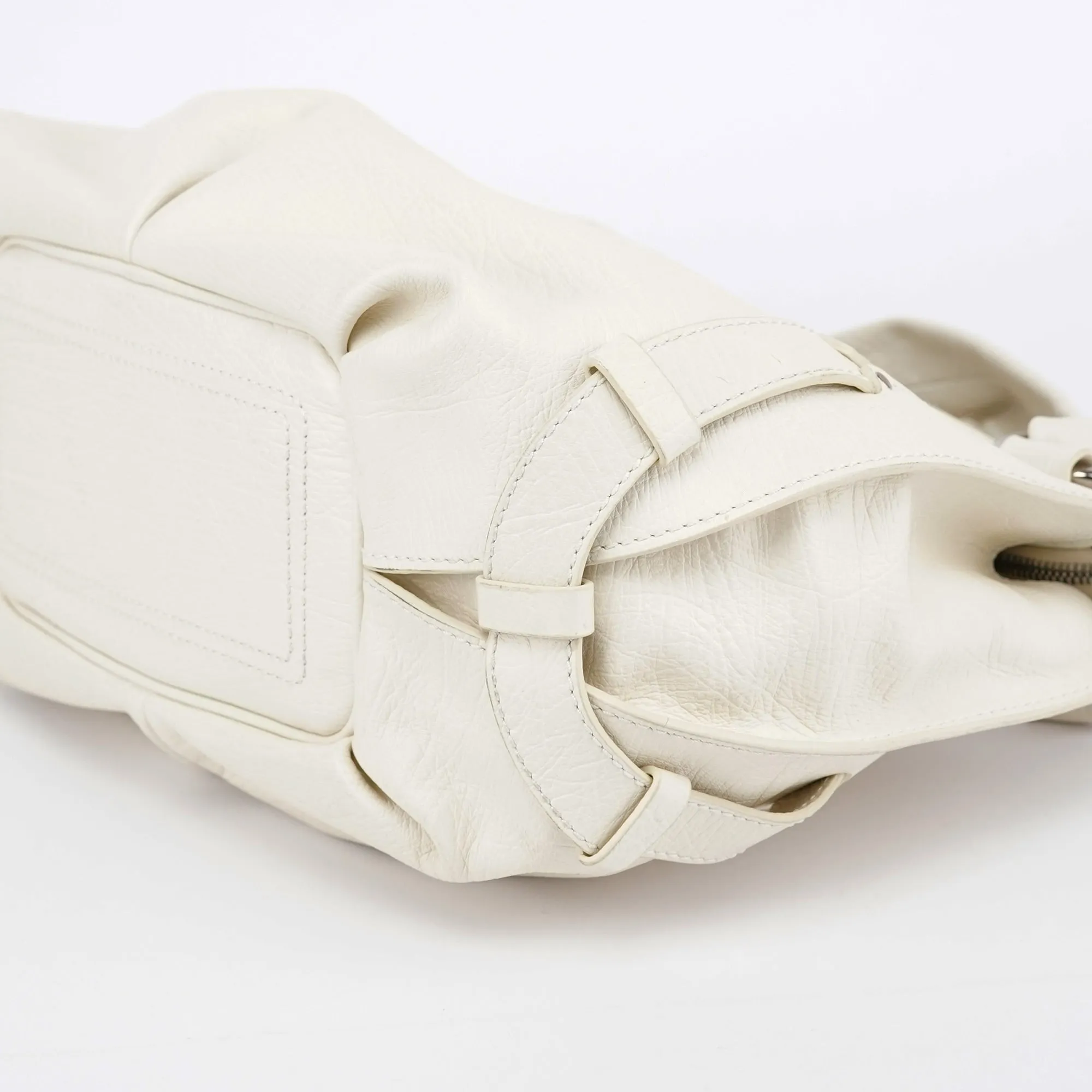 White Leather Bittersweet Hobo Bag