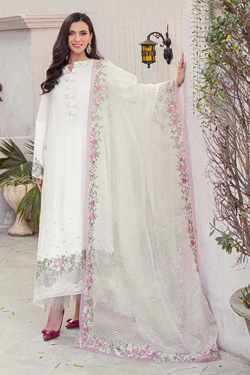WHITE SAND MLE22-06 | Mushq Eid Pret Drop 2 | 3Pc Cotton Net Suit