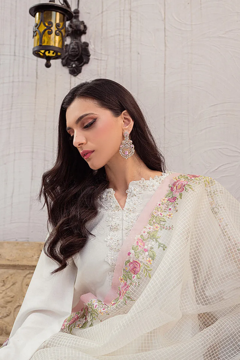 WHITE SAND MLE22-06 | Mushq Eid Pret Drop 2 | 3Pc Cotton Net Suit
