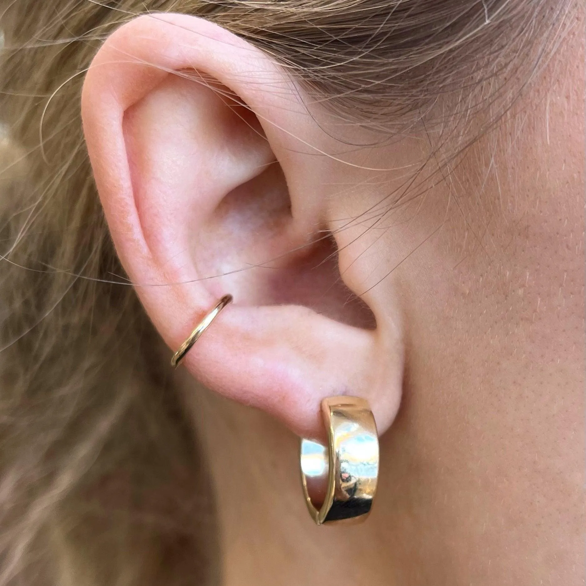 Wide Huggie Earrings