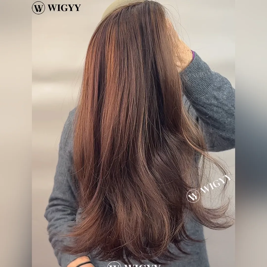 Wigyy Straight Highlighted Daily Use Elegant Wig