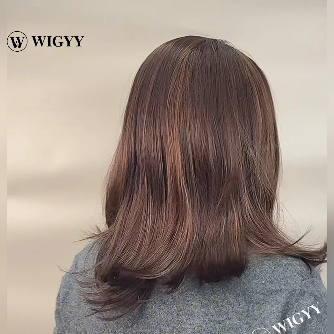 Wigyy Straight Highlighted Daily Use Elegant Wig