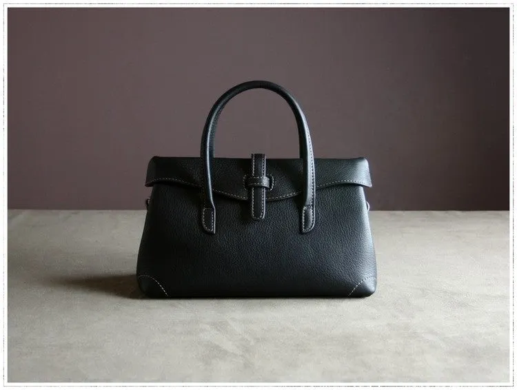 Womens Navy Work Leather Handbag Purse Leather Gray Work Shoulder Bag Handbag Purse for Ladies