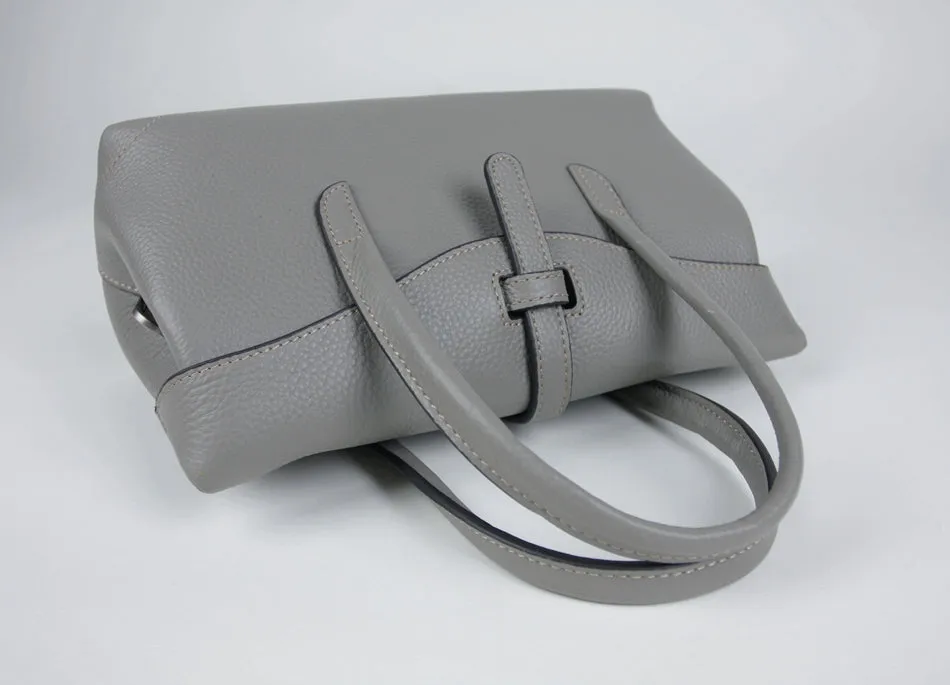 Womens Navy Work Leather Handbag Purse Leather Gray Work Shoulder Bag Handbag Purse for Ladies