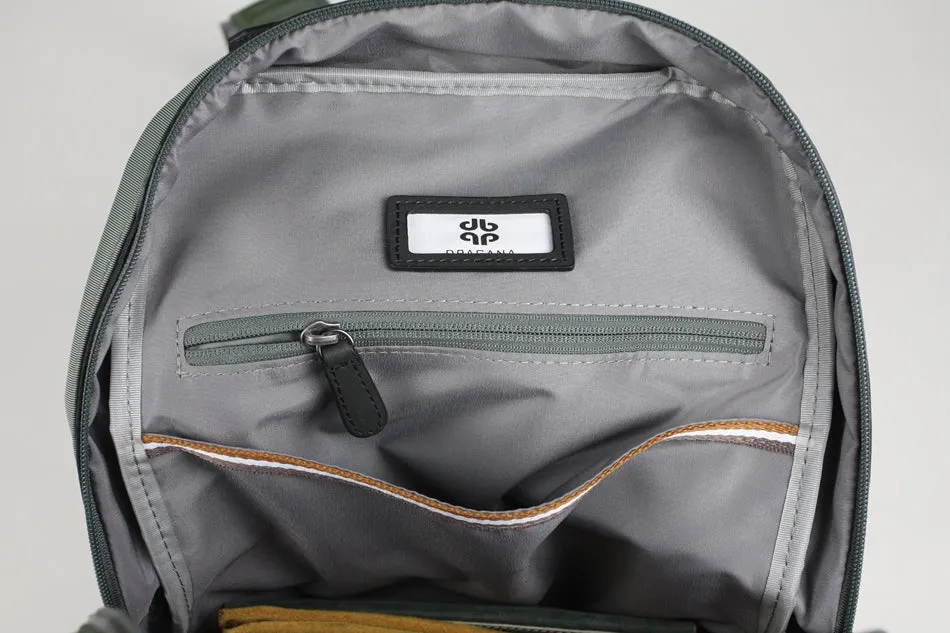 Womens Nylon Backpack Bag Khaki Best Satchel Backpack Nylon School Rucksack for Ladies