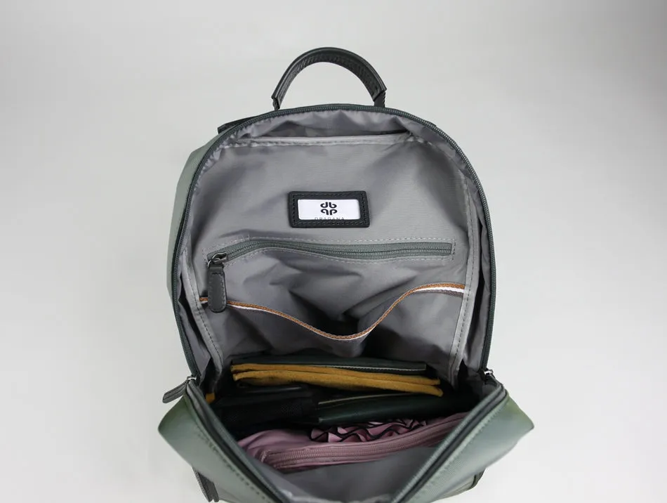 Womens Nylon Backpack Bag Khaki Best Satchel Backpack Nylon School Rucksack for Ladies