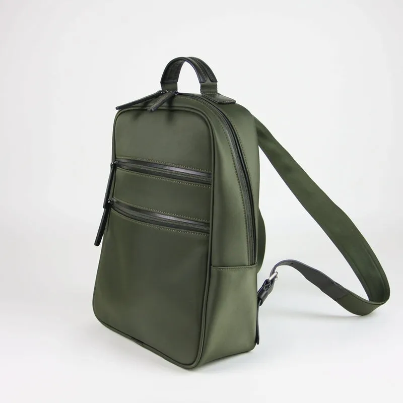 Womens Nylon Backpack Bag Khaki Best Satchel Backpack Nylon School Rucksack for Ladies
