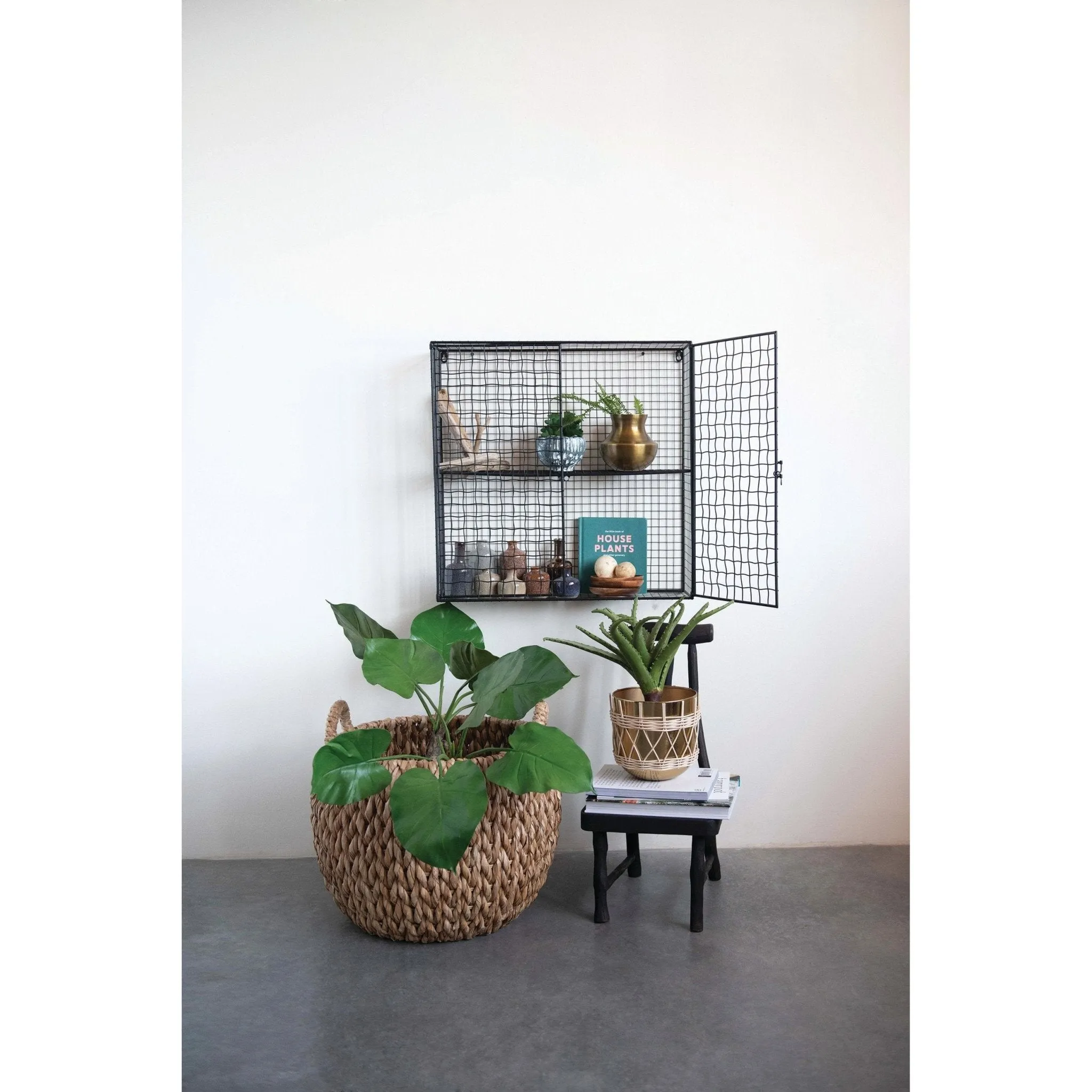 Woven Water Hyacinth Basket with Handles