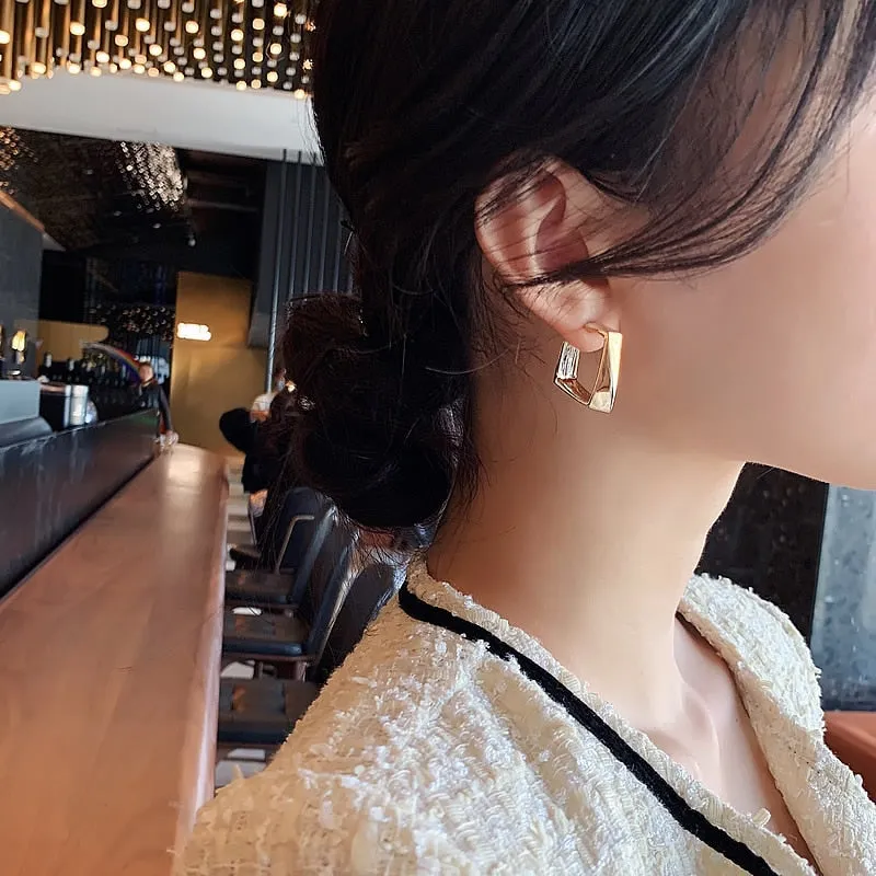 Y2K New Vintage Metal Geometric Earrings