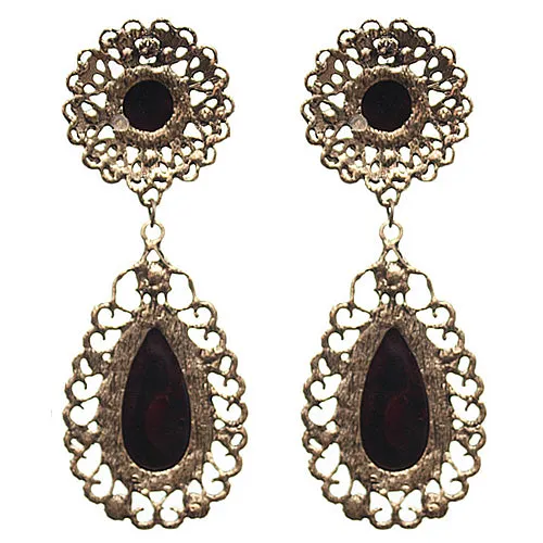 Yellow Faceted Teardrop Rhinestone Earrings