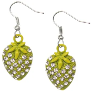 Yellow Strawberry Mini Rhinestone Earrings