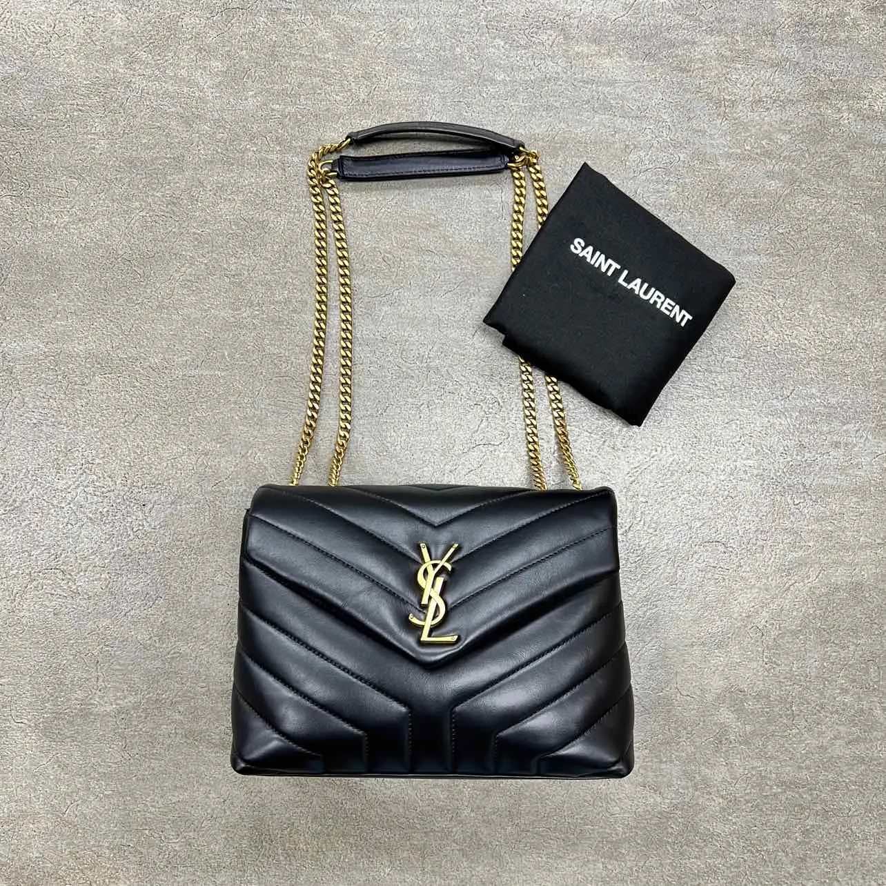 YSL Handbag "LOULOU SMALL" New Black Size Small