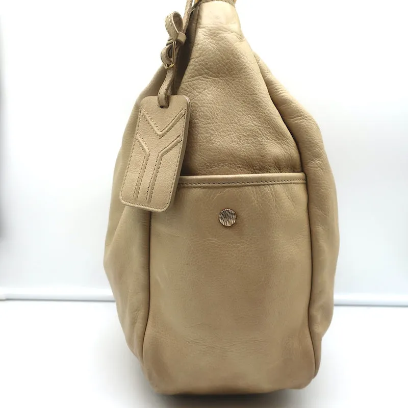 Yves Saint Laurent Multy Hobo Beige Leather Medium Shoulder Bag