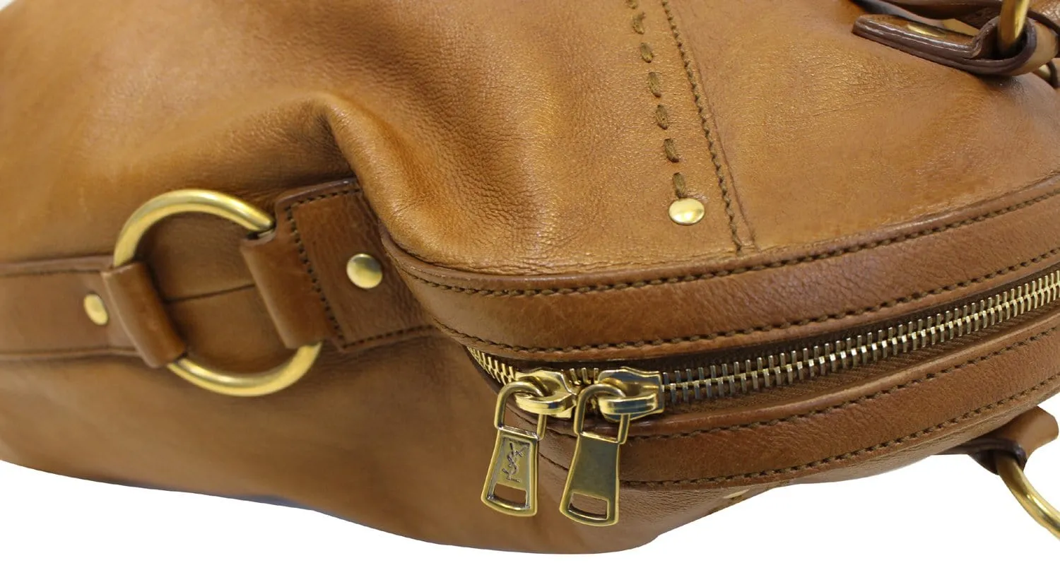 Yves Saint Laurent Muse Brown Leather Satchel Bag