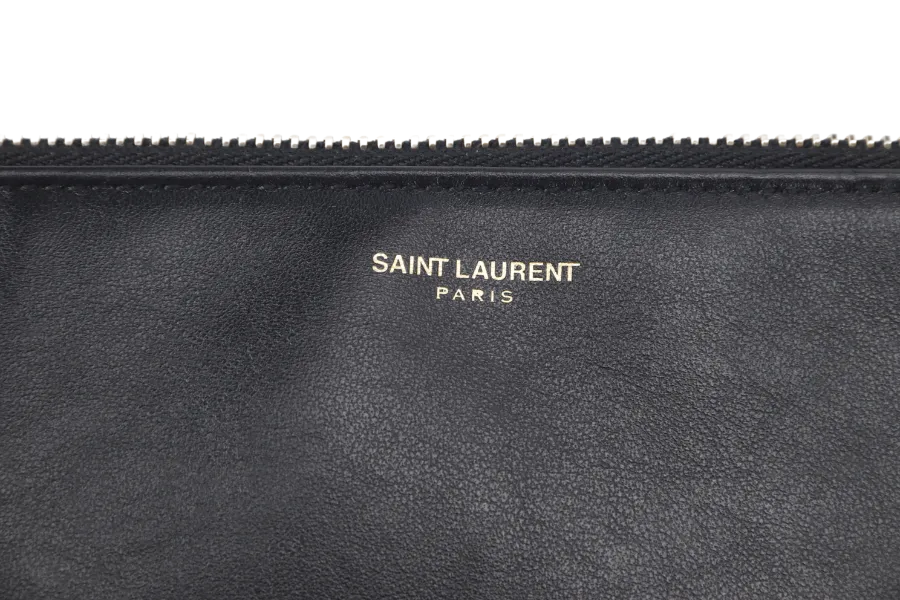 YVES SAINT LAURENT (YSL) TEEN MONOGRAM BLACK CALFSKIN CROSSBODY BAG GOLD HARDWARE WITH DUST COVER