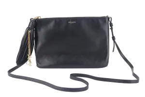 YVES SAINT LAURENT (YSL) TEEN MONOGRAM BLACK CALFSKIN CROSSBODY BAG GOLD HARDWARE WITH DUST COVER