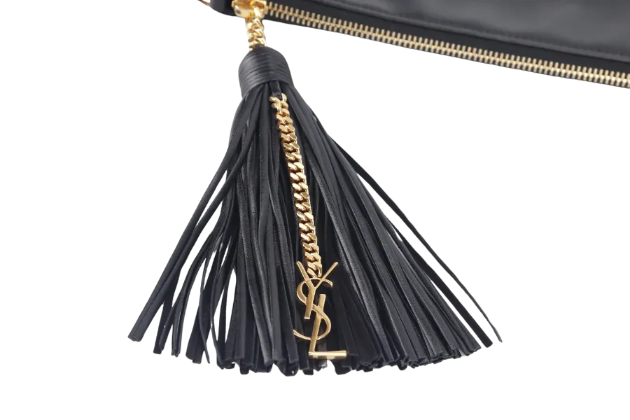 YVES SAINT LAURENT (YSL) TEEN MONOGRAM BLACK CALFSKIN CROSSBODY BAG GOLD HARDWARE WITH DUST COVER