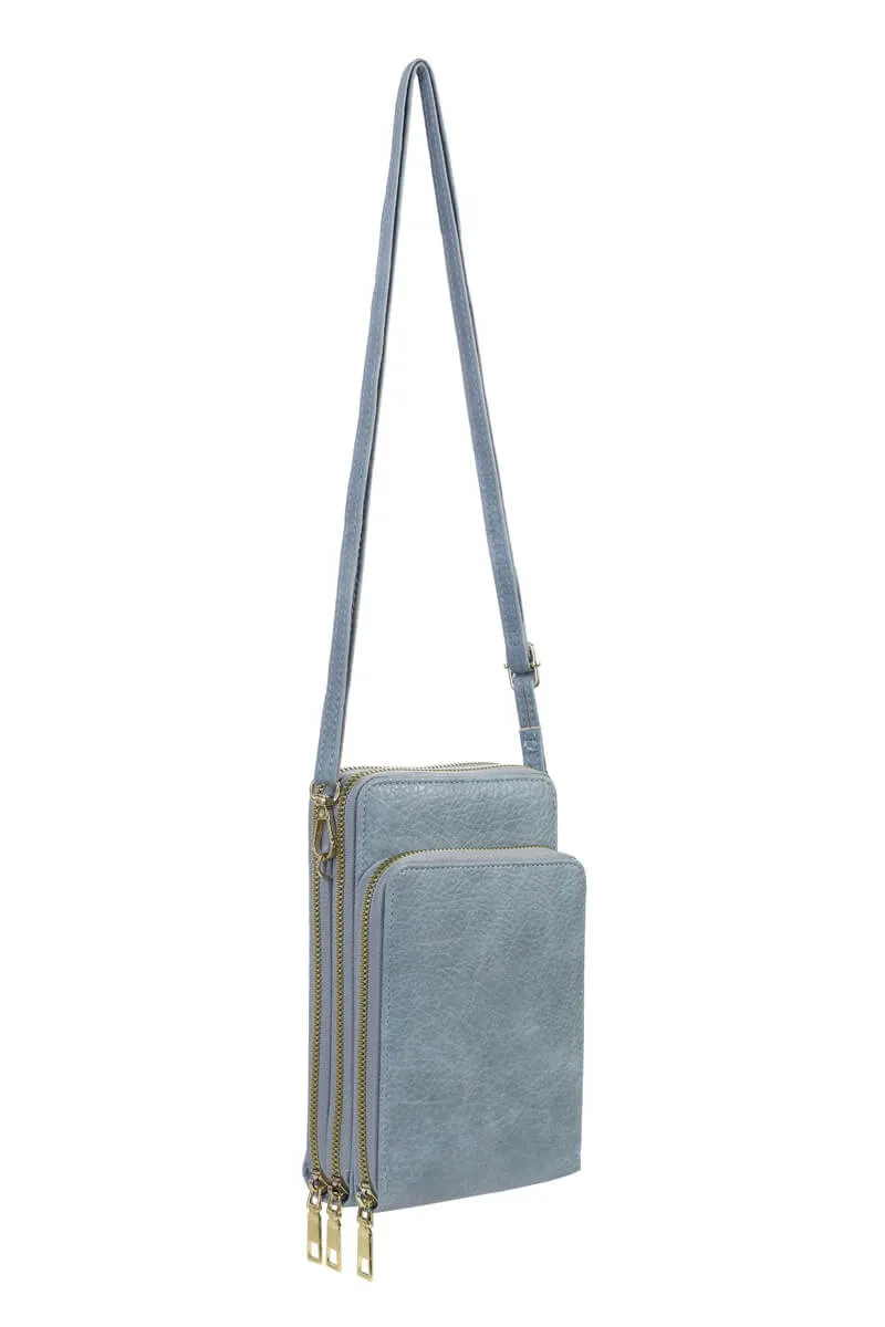 Zippered Crossbody Bag in Aqua