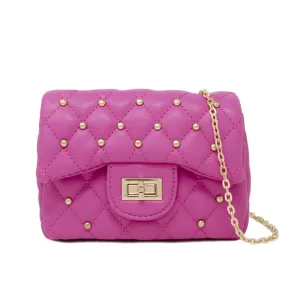 Zomi Gems Classic Quilted Stud Mini Bag - Hot Pink